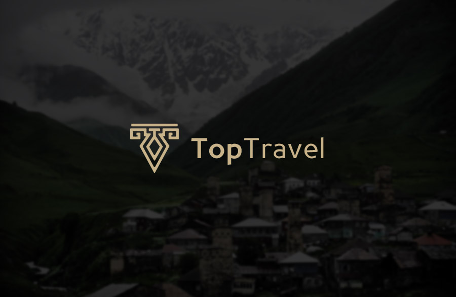 ტურისტული კომპანია TopTravel-ის ლოგო დამზადებულია Smart Web-ს მიერ